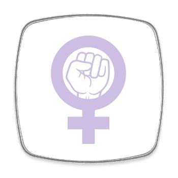 Rébellion Faust Symbole féministe - Magnet carré - blanc - Devant