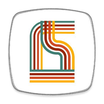 Retro Vintage Stripe Lines Artistic Motif - Square fridge magnet - white - Front