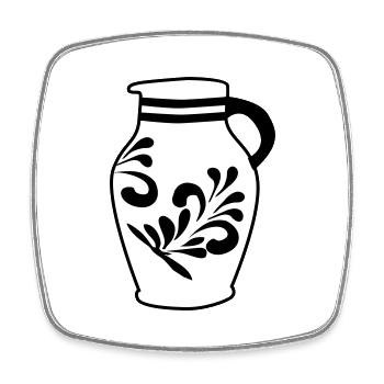 Bembel Design 100% Hessen! #typischHessisch #FFM - Square fridge magnet - white - Front