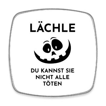 Halloween Kürbis Lächle - Viereckiger Kühlschrankmagnet - Weiß - Vorne
