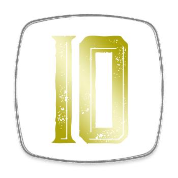 10 Zahl Symbol - Viereckiger Kühlschrankmagnet - Weiß - Vorne