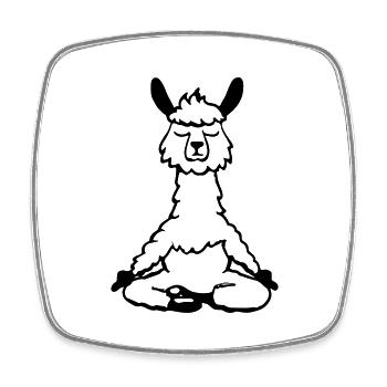 Lama Alpaka Yoga Vektor Lustig Geschenkidee - Viereckiger Kühlschrankmagnet - Weiß - Vorne