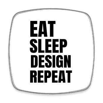 Eat Sleep Design Repeat - Square fridge magnet - white - Front