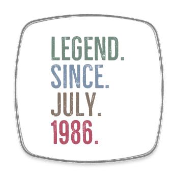 Legende seit Juli 1986 - Viereckiger Kühlschrankmagnet - Weiß - Vorne