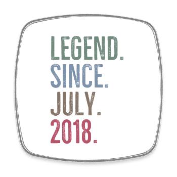 Legende seit Juli 2018 - Viereckiger Kühlschrankmagnet - Weiß - Vorne