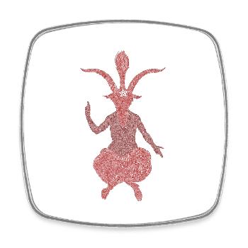 BAPHOMET - Viereckiger Kühlschrankmagnet - Weiß - Vorne