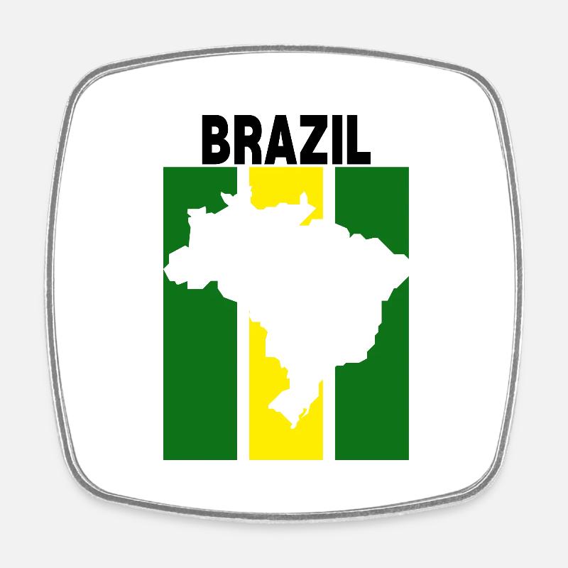 Brazil - Square fridge magnet - white