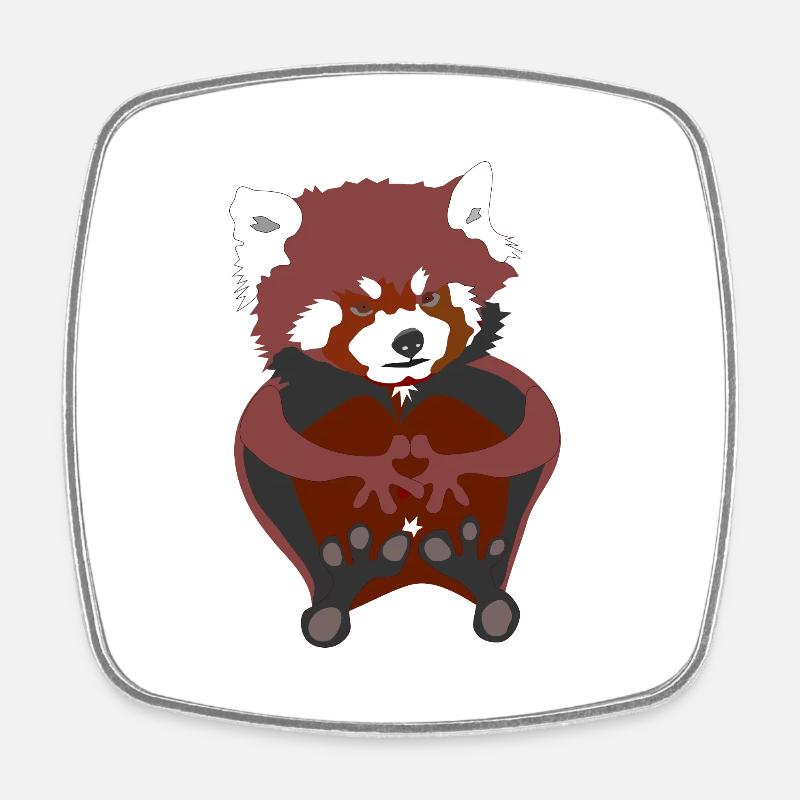 Panda roux - Magnet carré - blanc