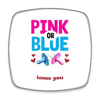 Pink or Blue Granduncle Loves You Gender Reveal - Viereckiger Kühlschrankmagnet - Weiß - Vorne