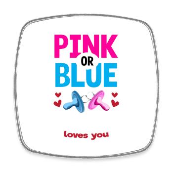 Pink or Blue Grandad Loves You Gender Reveal Party - Viereckiger Kühlschrankmagnet - Weiß - Vorne