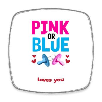 Pink or Blue Grandma Loves You Gender Reveal Party - Viereckiger Kühlschrankmagnet - Weiß - Vorne
