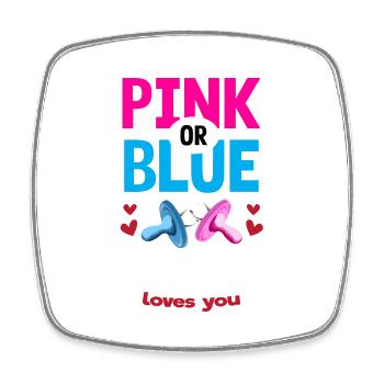 Pink or Blue Abuela Loves You Gender Reveal Party - Viereckiger Kühlschrankmagnet - Weiß - Vorne
