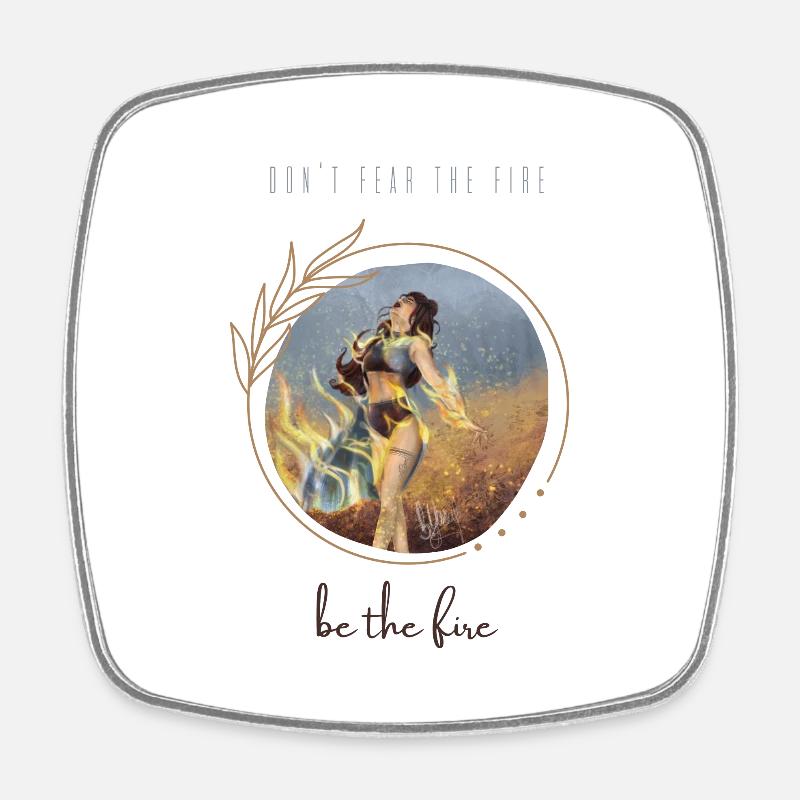 Phoenix, be that fire - Square fridge magnet - white