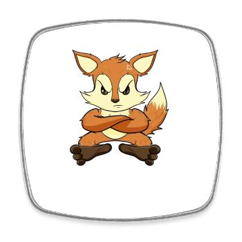 Nope Funny Lazy Fox - Square fridge magnet - white - Front