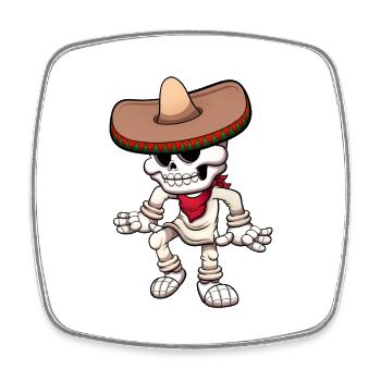 Dancing Mexican Skeleton - Square fridge magnet - white - Front