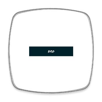 BRO Minimalist Style - Viereckiger Kühlschrankmagnet - Weiß - Vorne