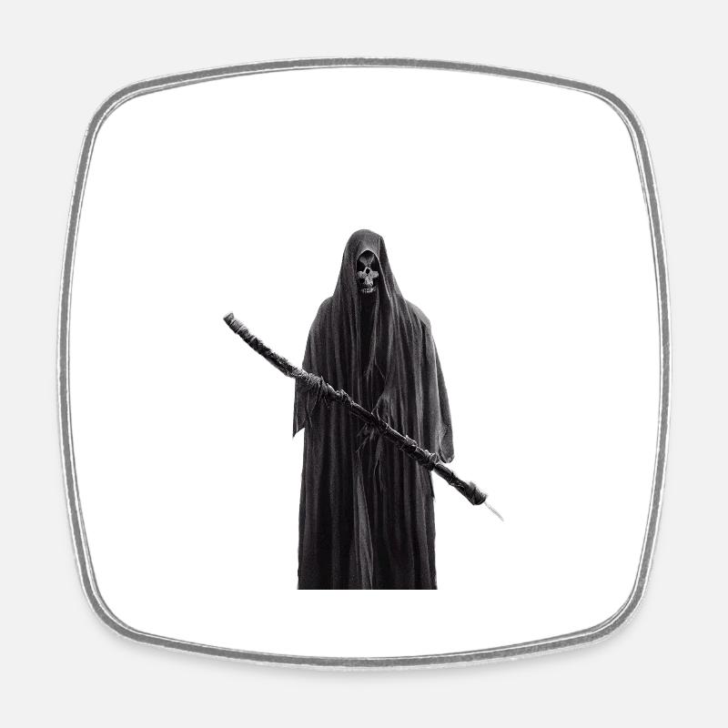 Creepy Death Reaper Grim Reaper Reaper Reaper Rea - Square fridge magnet - white
