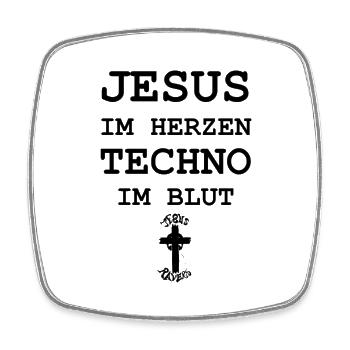 JesusImHerzen1 - Viereckiger Kühlschrankmagnet - Weiß - Vorne