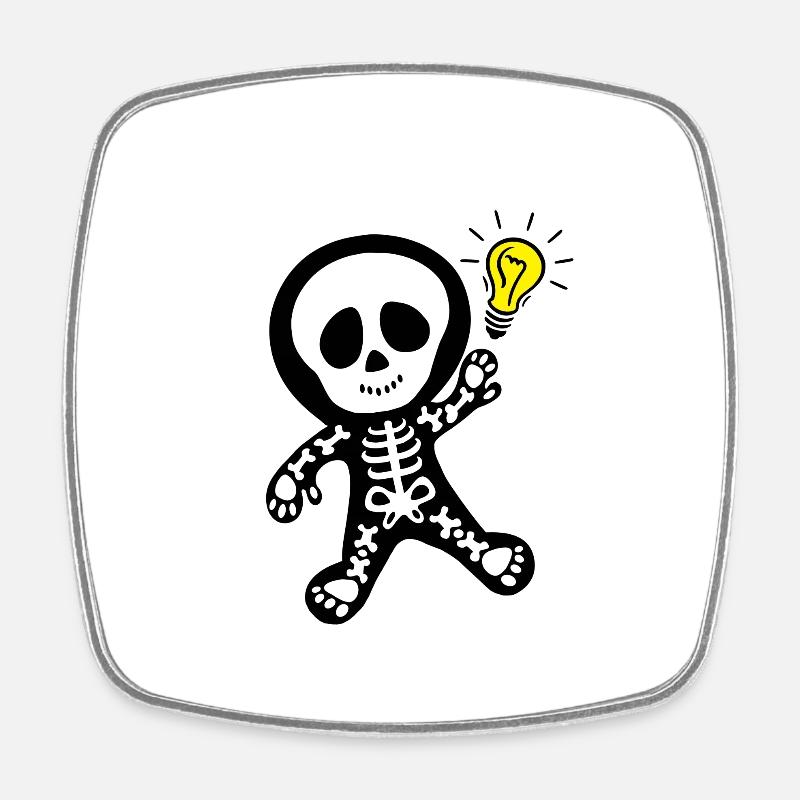 Halloween Skeleton Light - Square fridge magnet - white