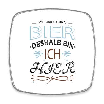 chihuahua 18 geburtstag betrunken kneipensport - Viereckiger Kühlschrankmagnet - Weiß - Vorne