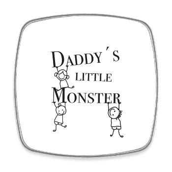 Daddy Little Monster - Viereckiger Kühlschrankmagnet - Weiß - Vorne