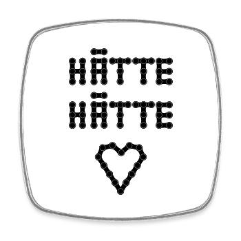 Hätte hätte Fahrrad Kette - Viereckiger Kühlschrankmagnet - Weiß - Vorne