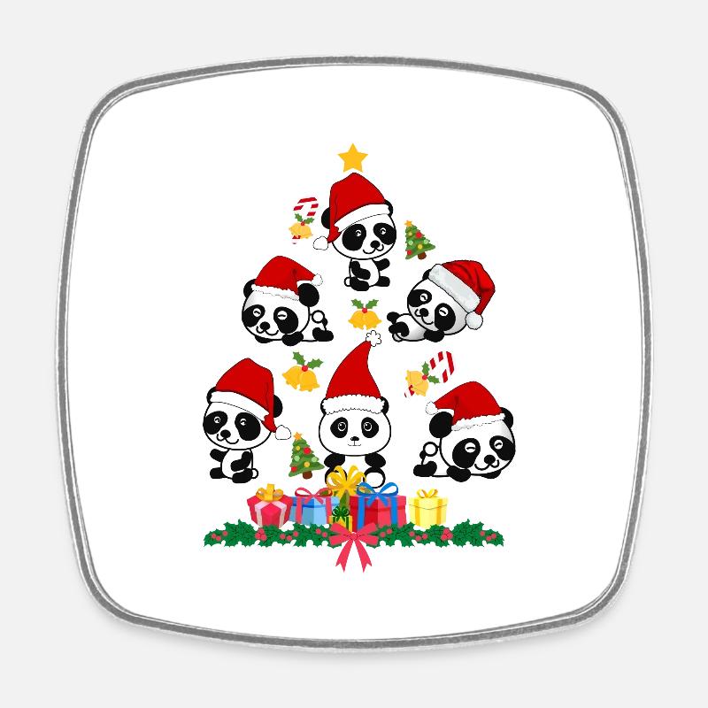 panda xmas. christmas gift - Square fridge magnet - white