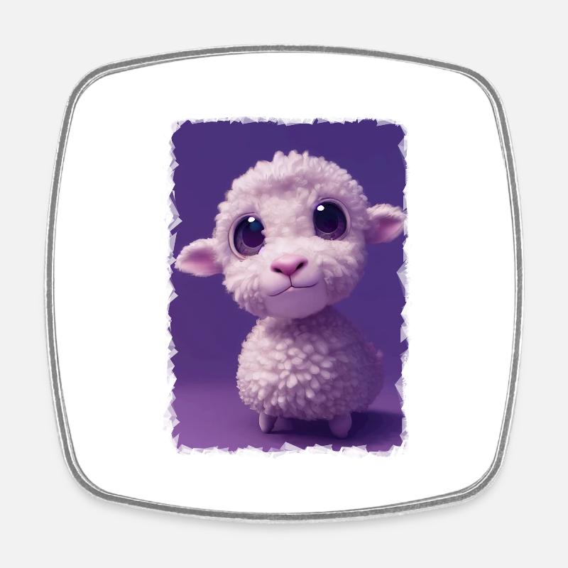 Sweet sheep - Square fridge magnet - white