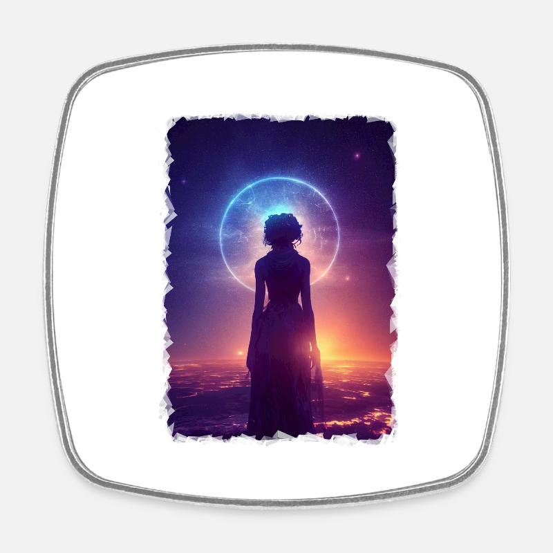 God's Guardian - Square fridge magnet - white
