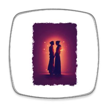 Amour - Magnet carré - blanc - Devant