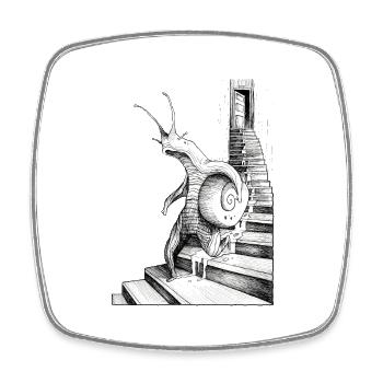 DIE WENDELTREPPEN - Viereckiger Kühlschrankmagnet - Weiß - Vorne