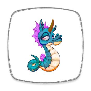 Cute Seahorse Unicorn Seahorse Gift - Square fridge magnet - white - Front