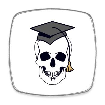 Skull Skull Creepy Student Uni Halloween - Square fridge magnet - white - Front