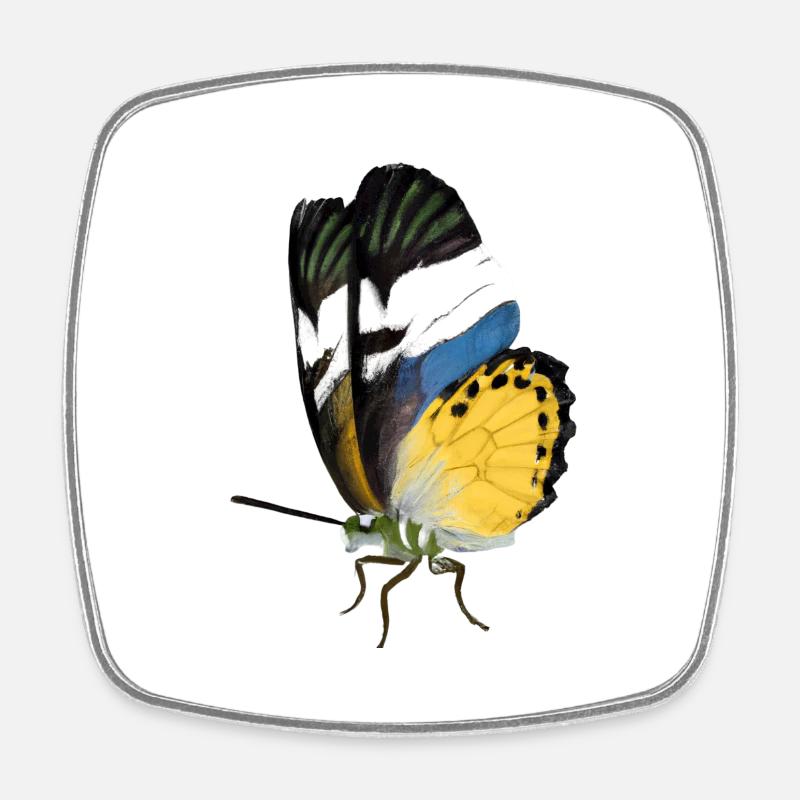 butterfly Illustration - Square fridge magnet - white