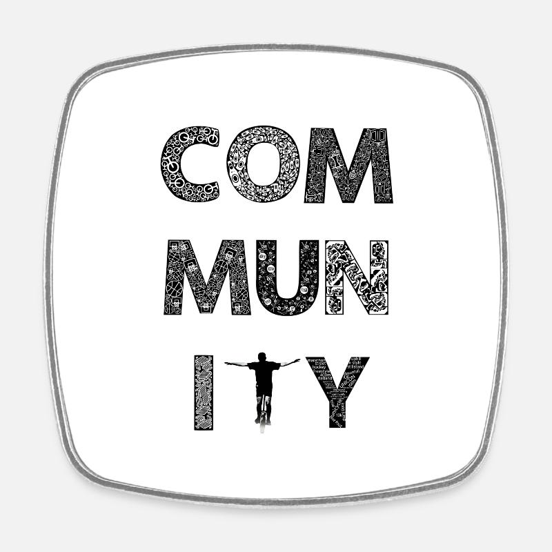 Community Unicycle first edition - Magnet carré - blanc