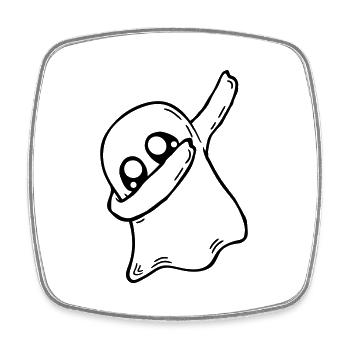 Geist dabbing dab dance - Square fridge magnet - white - Front