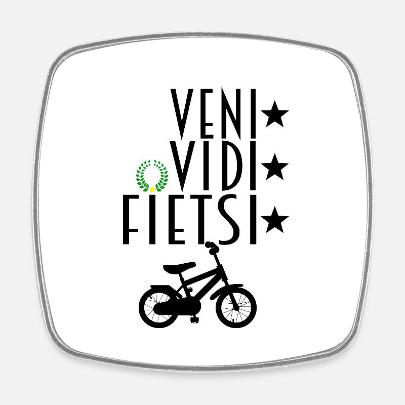 VENI VIDI ( FIETSI ) VICI - Square fridge magnet - white