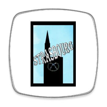 Strasbourg Alsace Pretzel Cathedral - Square fridge magnet - white - Front