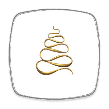 Arbre de Noël Golden Snake - Magnet carré - blanc - Devant
