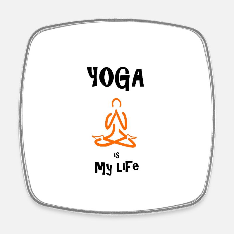 Yoga - Square fridge magnet - white