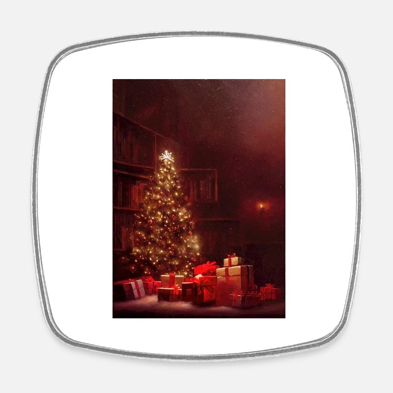Christmas 15 - Square fridge magnet - white