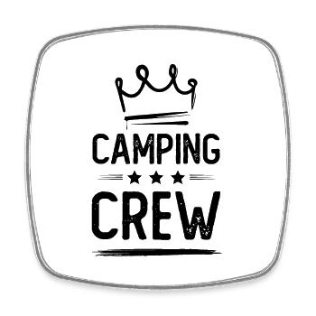 Camping Crew - Viereckiger Kühlschrankmagnet - Weiß - Vorne