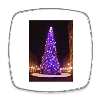 Sapin de Noël violet - Magnet carré - blanc - Devant