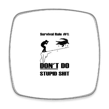 Don't do stupid shit - Viereckiger Kühlschrankmagnet - Weiß - Vorne
