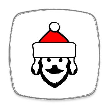 Santa Claus Dog Christmas Dogs Vector - Square fridge magnet - white - Front