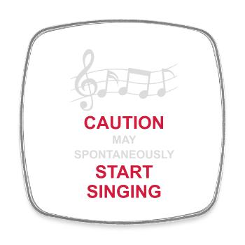 may spontaneously start singing - Viereckiger Kühlschrankmagnet - Weiß - Vorne