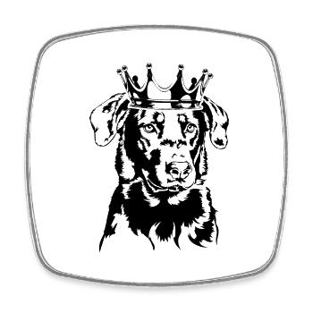BEAUCERON Krone Hunde Hund Wilsigns - Viereckiger Kühlschrankmagnet - Weiß - Vorne