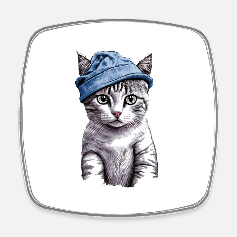 Petit chaton - Magnet carré - blanc