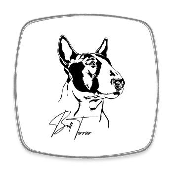 BULL TERRIER Chiens Portrait Chien Wilsigns - Magnet carré - blanc - Devant