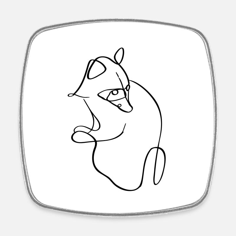 Stylized stylized stylized raccoon - Square fridge magnet - white